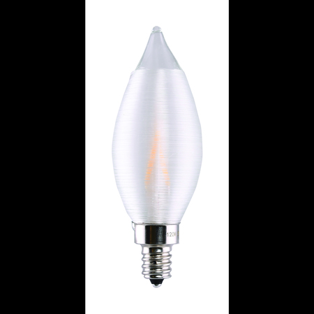 SATCO 4-Watt CA11 LED Lamp - Satin Spun Clear Candelabra Base 2700K 120V S11302